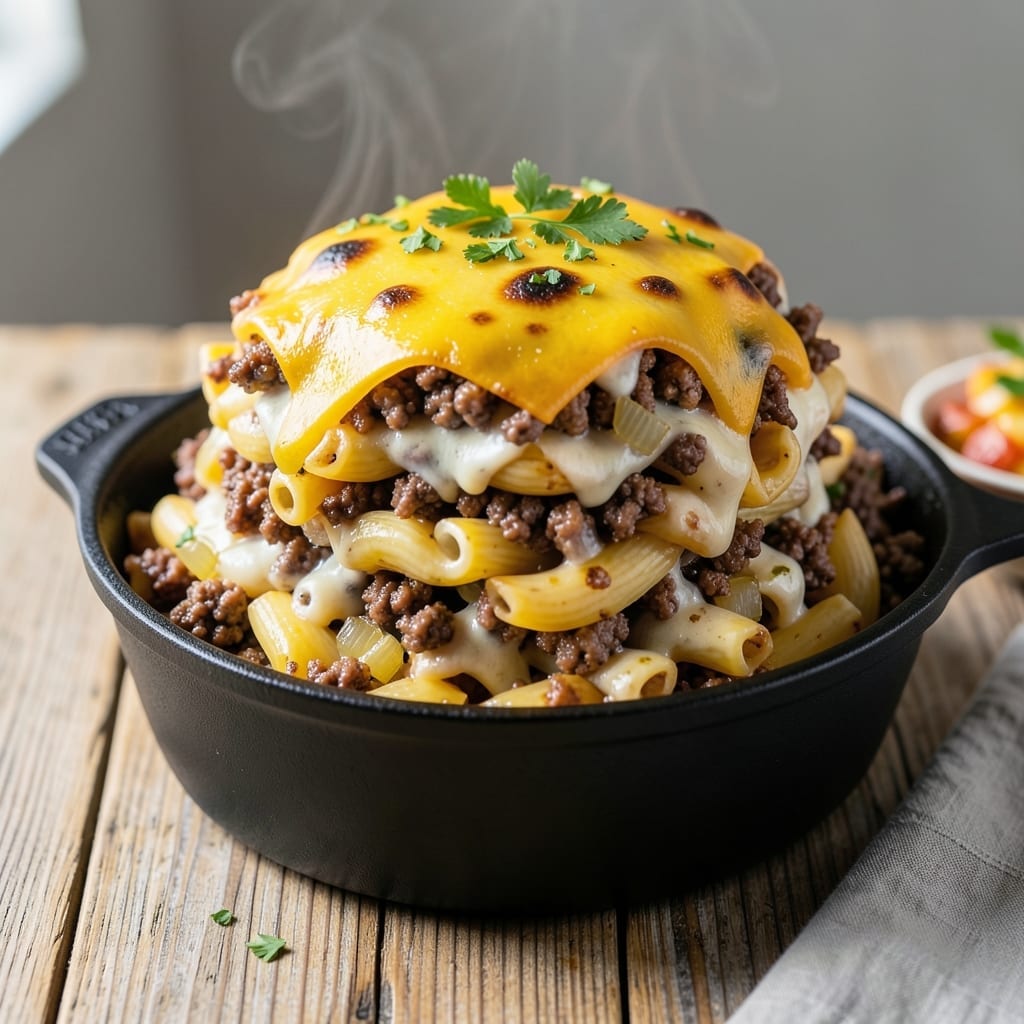 One Pot Cheeseburger Macaroni Recipe: Ground Beef and Pasta in One Bowl
