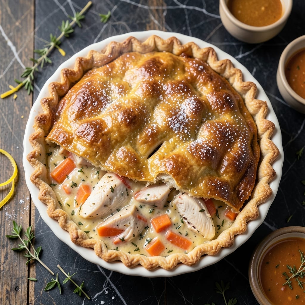 Courtney Snell's Chicken Pot Pie Recipe: Flaky Crust With Savory Herb Filling Courtney Snell's Chicken Pot Pie Recipe: Flaky Crust With Savory Herb Filling