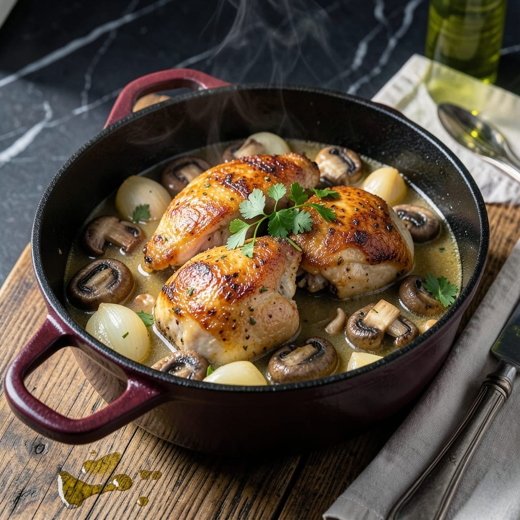One Pot Chicken Chasseur Recipe: Rustic French Hunter-Style Stew
