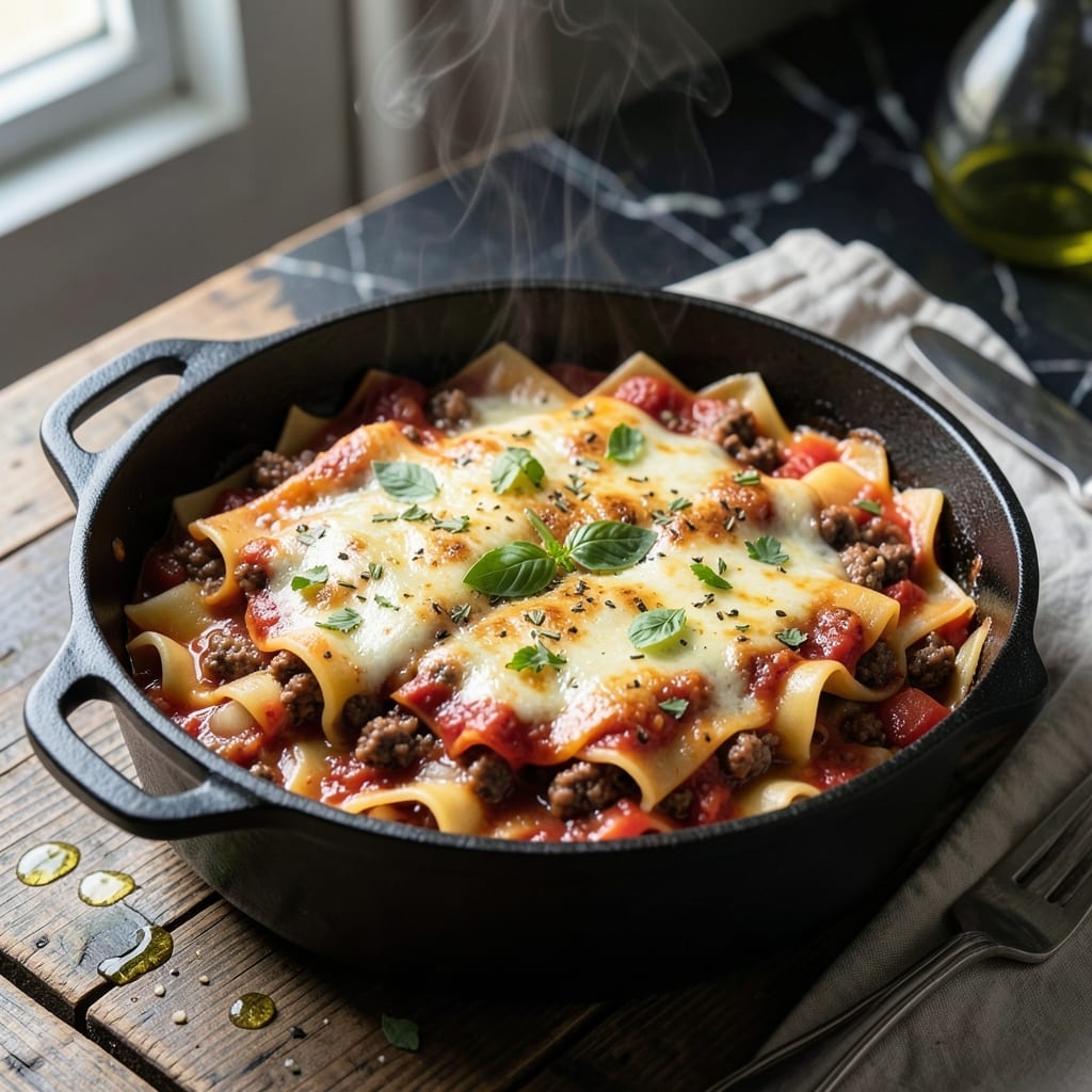 One Pot Lasagna Pasta Recipe: Layered Cheese and Sauce in One Vessel One Pot Lasagna Pasta Recipe: Layered Cheese and Sauce in One Vessel