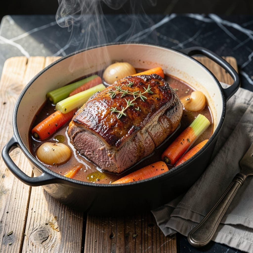 Braised Beef Pot Roast Recipe: Wine-Infused Tenderness with Root Vegetables Braised Beef Pot Roast Recipe: Wine-Infused Tenderness with Root Vegetables