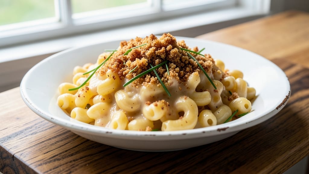 4 Serving Mac and Cheese Recipe: Ultra-Creamy Bake With Crispy Breadcrumbs