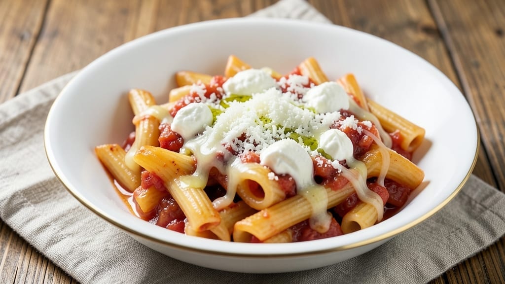 3 Cheese Ziti Pasta Recipe: Al Dente Noodles Buried in Melty Triple Cheese