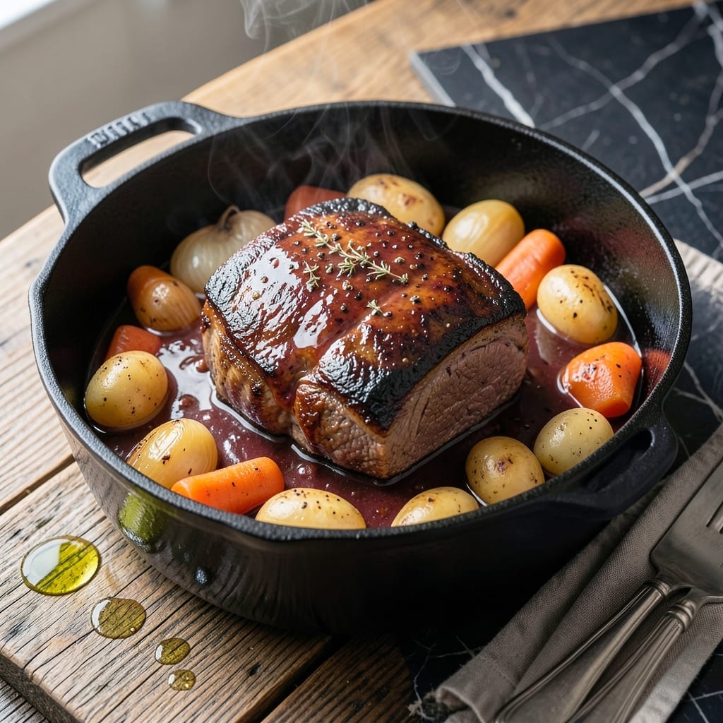 Roast Beef Pot Roast Recipe: Wine-Braised Sunday Supper in One Pot Roast Beef Pot Roast Recipe: Wine-Braised Sunday Supper in One Pot