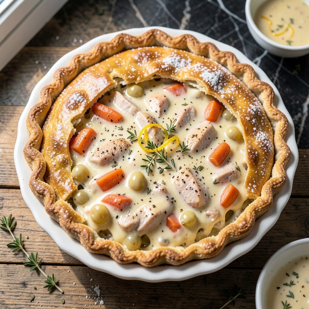 Old Fashioned Chicken Pot Pie Recipe From Scratch: Buttery Crust Over Herb-Infused Filling