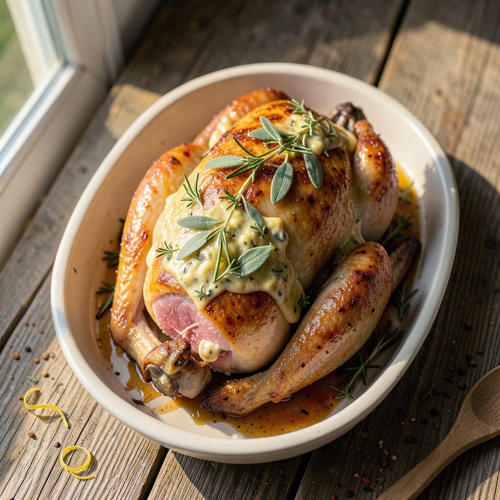 7lb Roast Chicken Recipe: Juicy Golden Crust With Herb Butter Seal