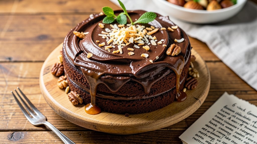 6-Inch German Chocolate Cake Recipe: Vanilla Bean Swirls and Pecan-Studded Frosting