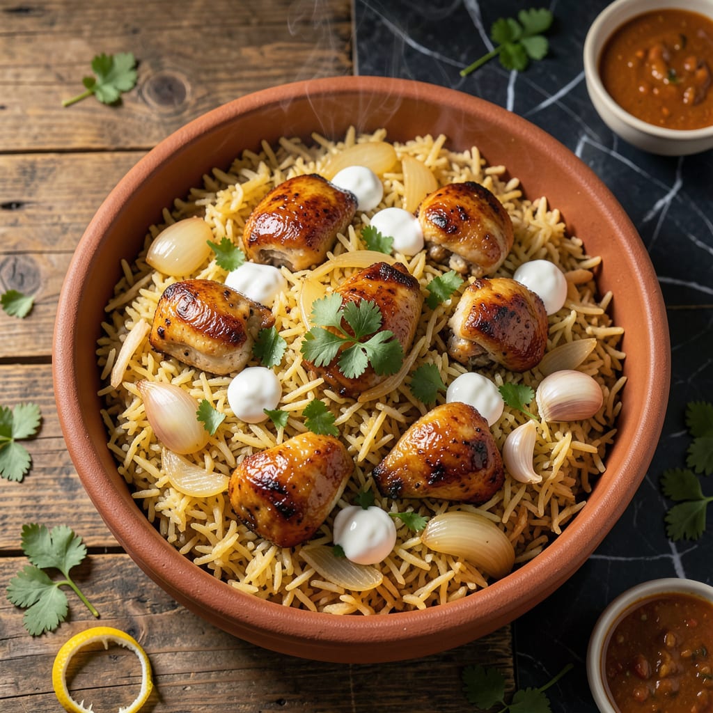 Visual representation of 1 Pot Biryani Recipe: Aromatic Layers in a Single Vessel