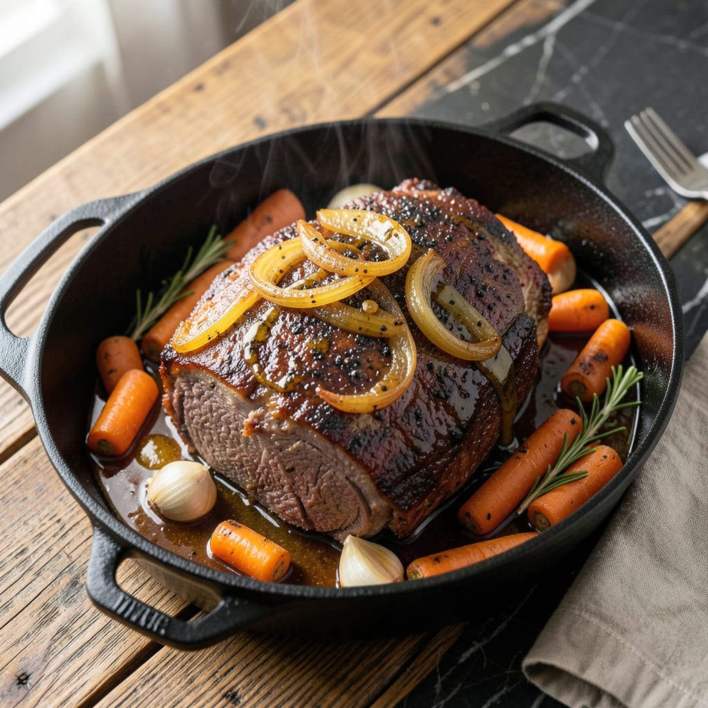 Complete 10 Lb Pot Roast Recipe: Dutch Oven Braised with Root Vegetables overview image