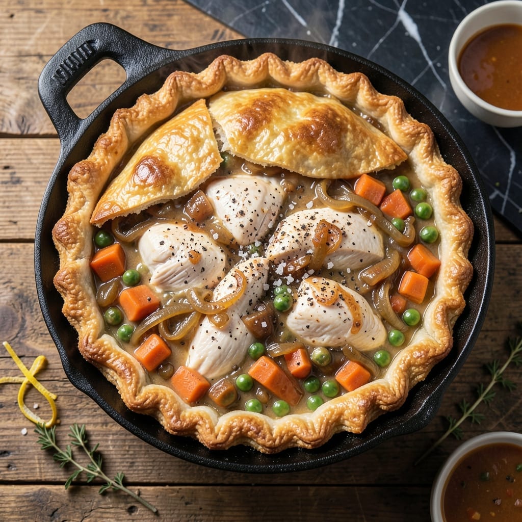 Cast Iron Skillet Pot Pie Recipe: Buttery Crust With Herb-Rich Filling
