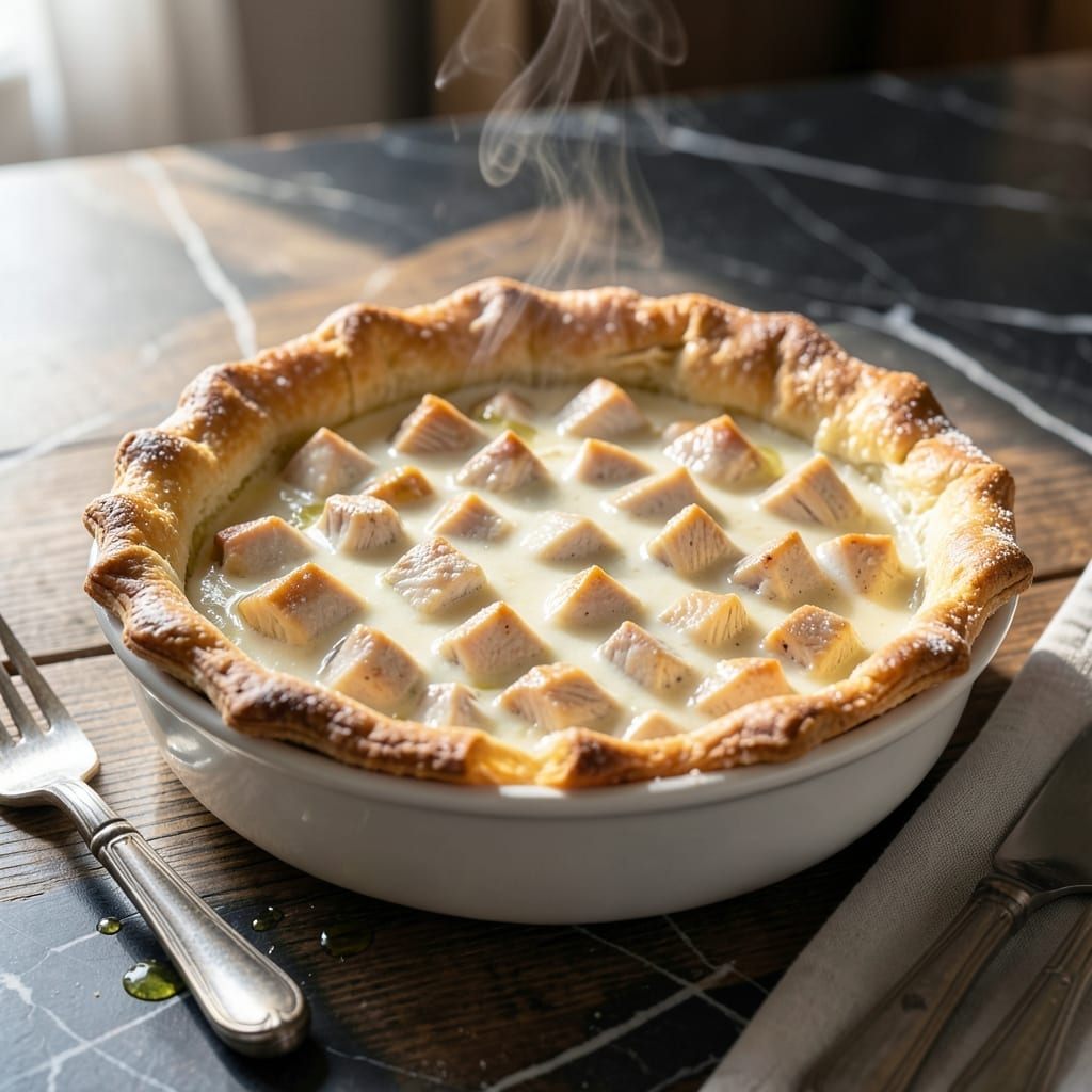 Chicken Pot Pie Recipe No Vegetables: Rich Creamy Filling in a Golden Crust