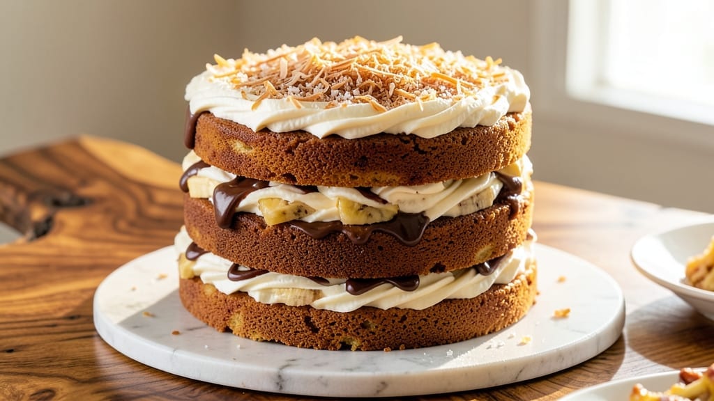 3 Layer Banana Cake Recipe: Vanilla Bean Swirls and Cream Cheese Frosting Magic