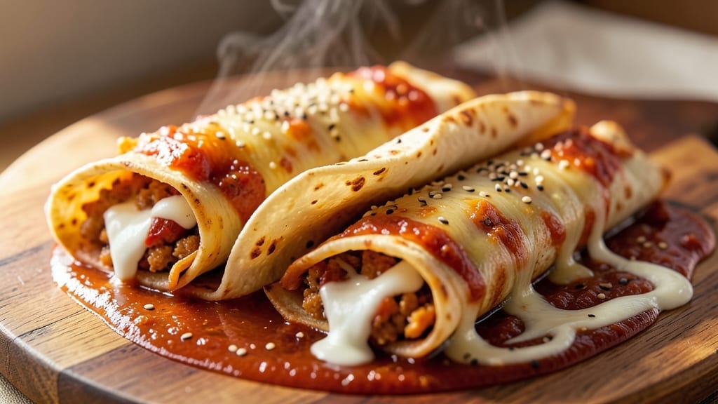 4 Cheese Enchilada Recipe: Melted Monterey Jack and Cheddar Layers