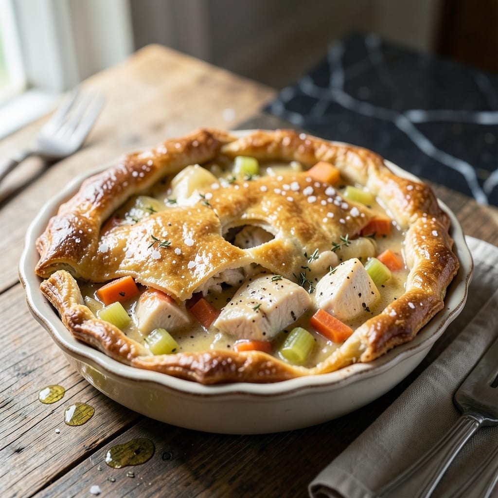 9 Inch Chicken Pot Pie Recipe: Flaky Crust Hugging a Creamy Filling