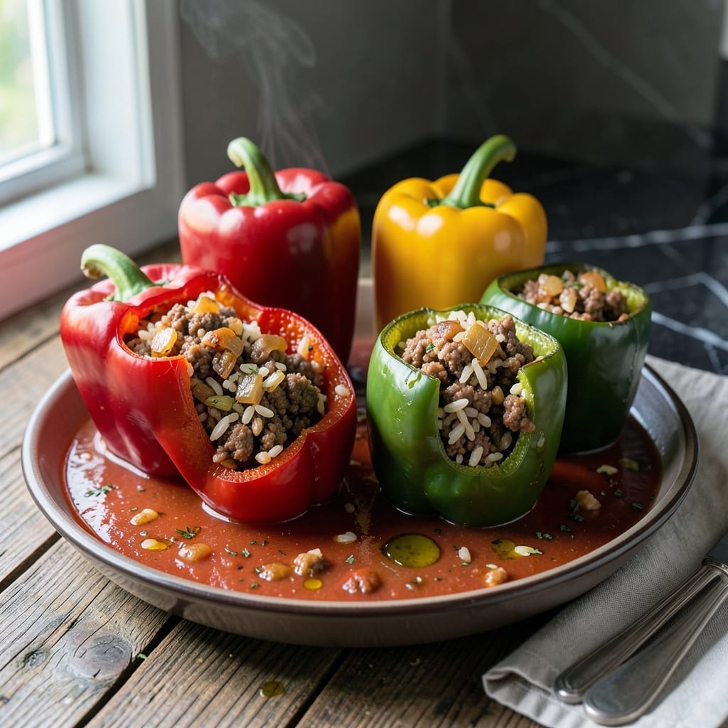 Stuffed Bell Peppers Crock Pot Recipe: Slow-Cooked Cheesy Comfort