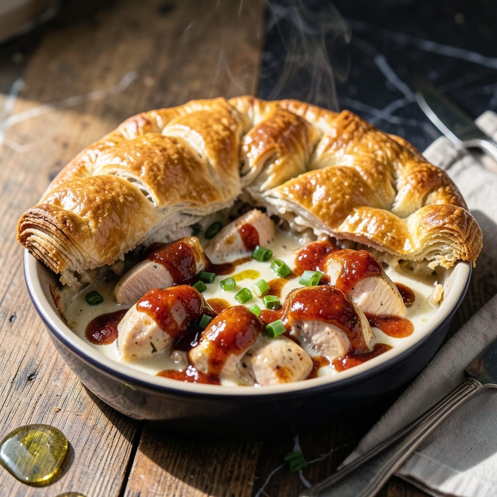 Buffalo Chicken Pot Pie Recipe: Spicy Cream Filling Under Flaky Crust