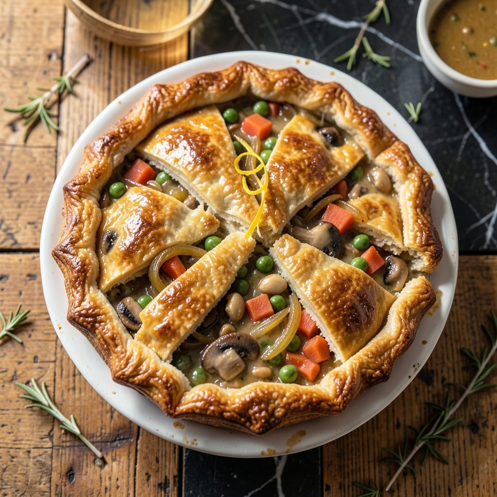 Vegan Veggie Pot Pie Recipe: Flaky Crust Over Savory Plant-Based Filing
