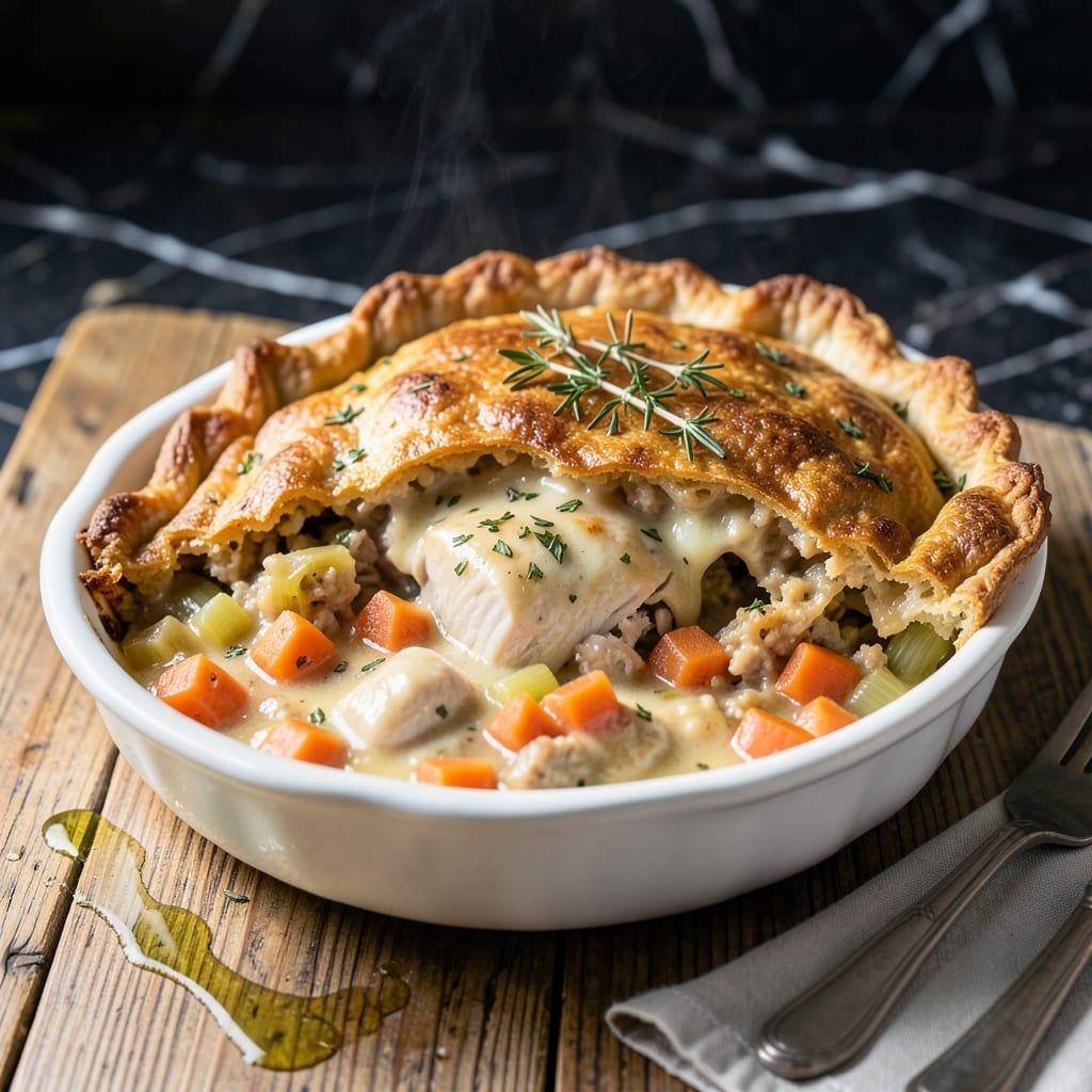 Chicken Pot Pie With Stuffing Recipe: Double-Layered Comfort in One Dish