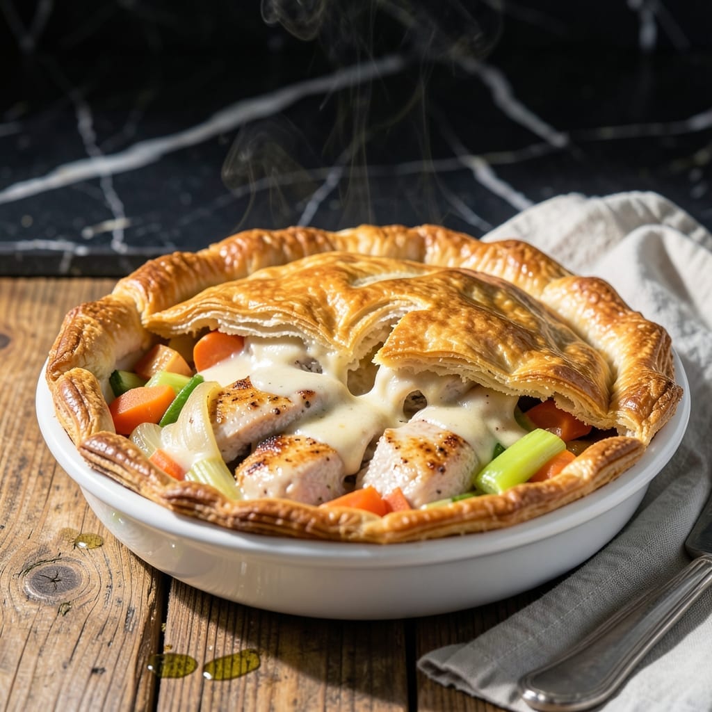Flavorful Chicken Pot Pie Recipe: Homestyle Creamy Filling Under Buttery Pastry