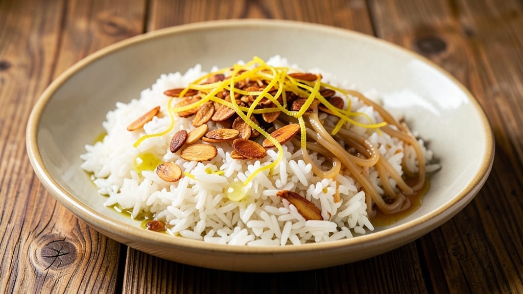 2 Cups of Rice Recipe: One-Pot Lemon Garlic Pilaf With Toasted Almonds
