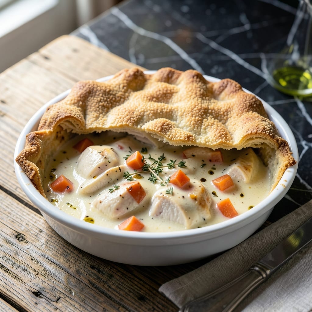 Low Carb Chicken Pot Pie Recipe: Flaky Almond Crust Comfort Low Carb Chicken Pot Pie Recipe: Flaky Almond Crust Comfort