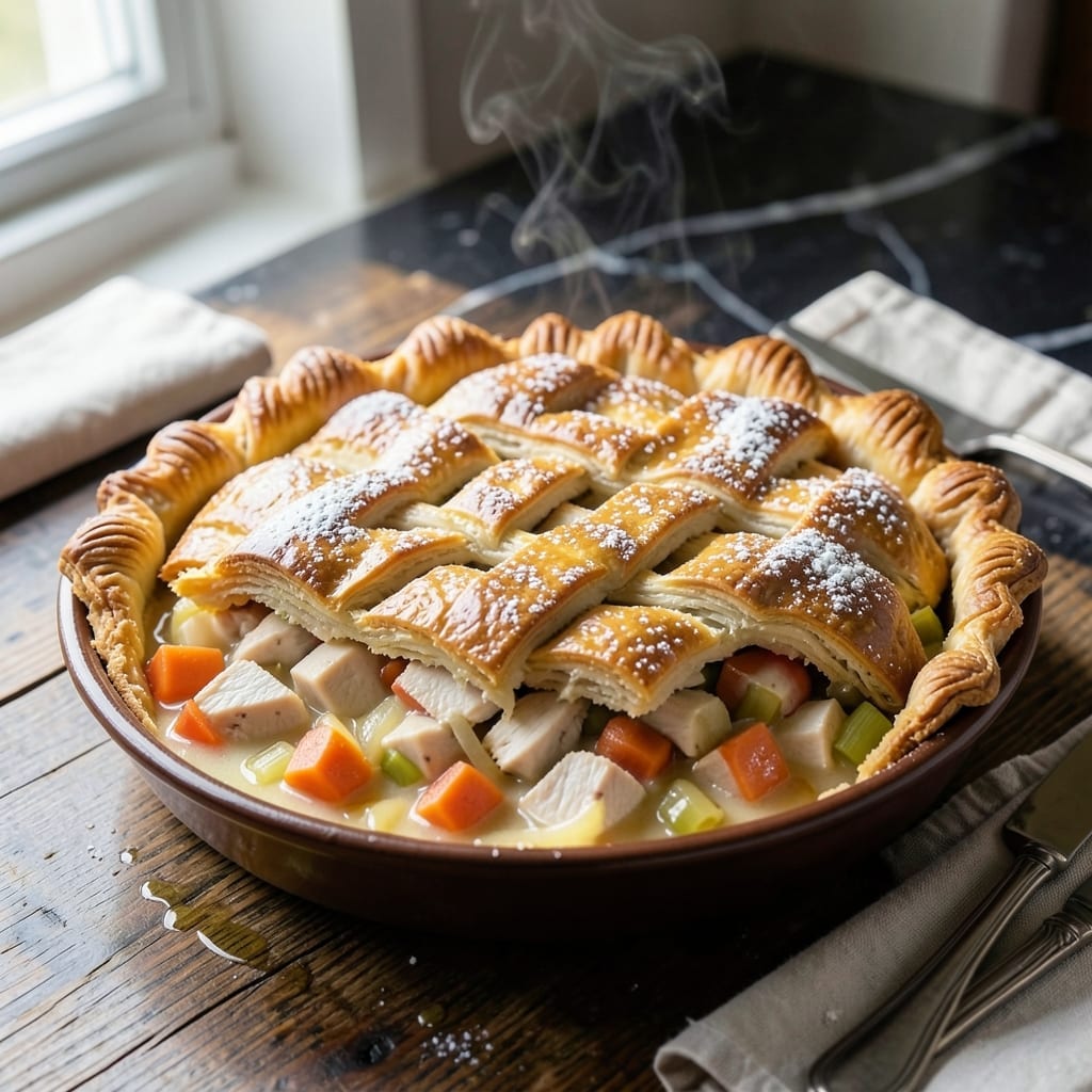 Chicken Pot Pie Recipe: Golden Crust Over Creamy Filling Chicken Pot Pie Recipe: Golden Crust Over Creamy Filling