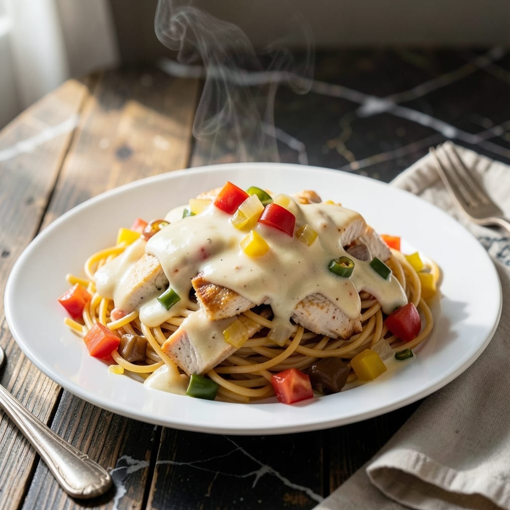 Crock Pot Chicken Spaghetti Recipe With Velveeta: Slow-Cooked Cheesy Goodness