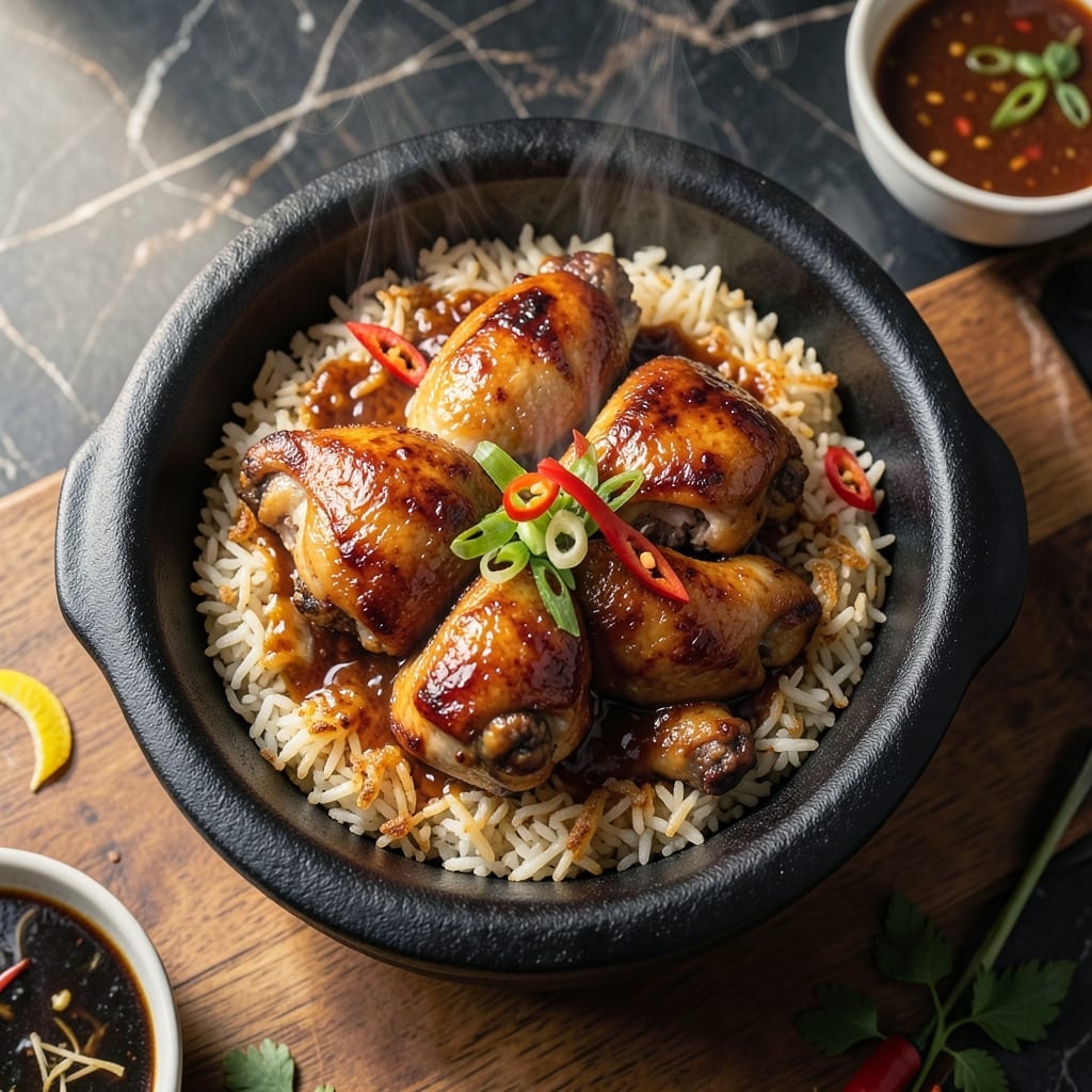 Chinese Chicken Clay Pot Rice Recipe: Crispy Bottom and Fragrant Jasmines Chinese Chicken Clay Pot Rice Recipe: Crispy Bottom and Fragrant Jasmines