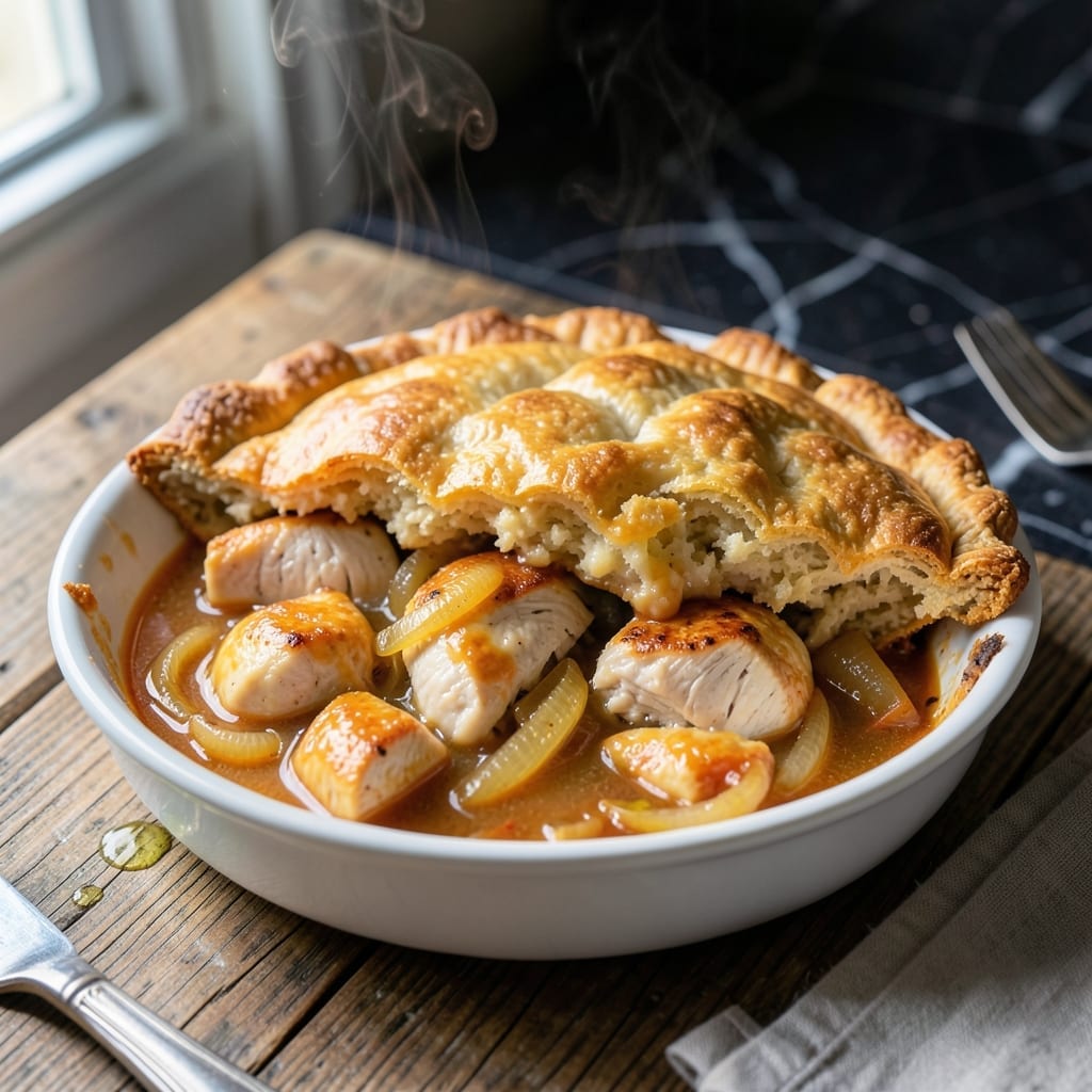 Cheddar Biscuit Chicken Pot Pie Recipe: Golden Topping Over Herb-Infused Filling Cheddar Biscuit Chicken Pot Pie Recipe: Golden Topping Over Herb-Infused Filling