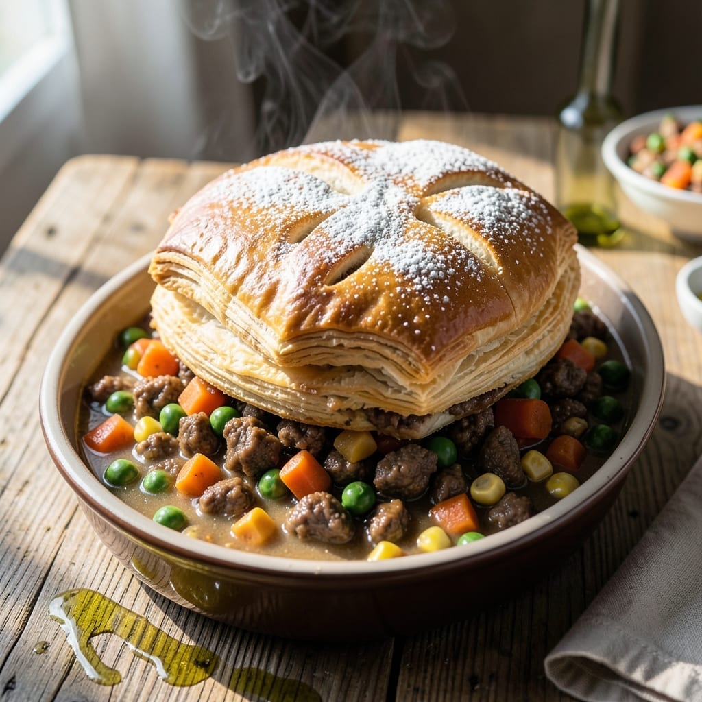 Hamburger Beef Pot Pie Recipe: Savory Ground Beef in Buttery Crust