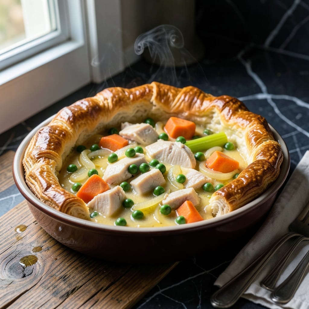 Favorite Chicken Pot Pie Recipe: Buttery Layers Over Hearty Herb Filling