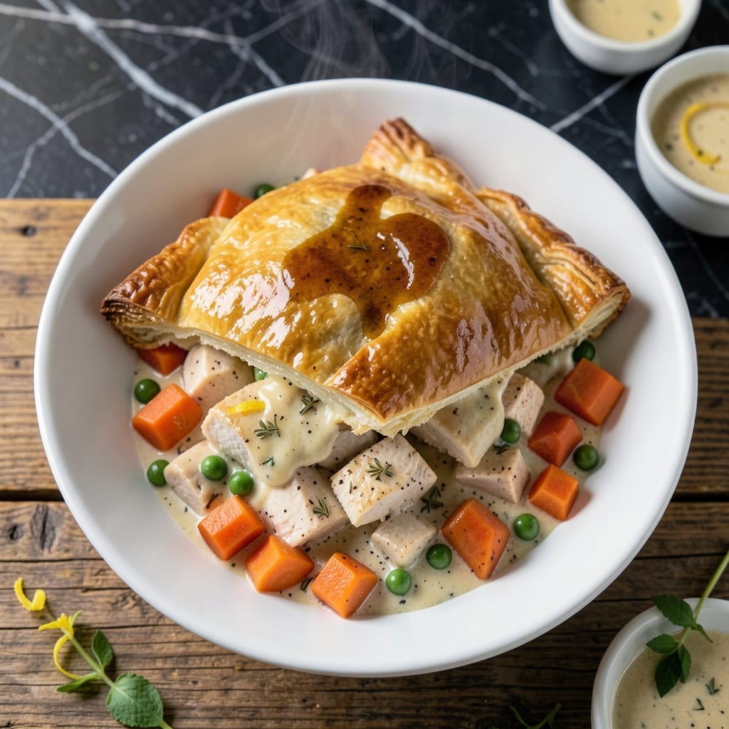 Chicken Pot Pie Bowl Recipe: Deconstructed Comfort With Flaky Topping Chicken Pot Pie Bowl Recipe: Deconstructed Comfort With Flaky Topping
