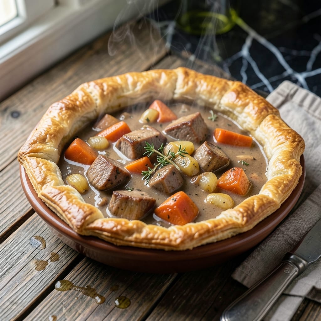 Recipe For Pork Pot Pie: Flaky Crust With Hearty Pork Filling Recipe For Pork Pot Pie: Flaky Crust With Hearty Pork Filling