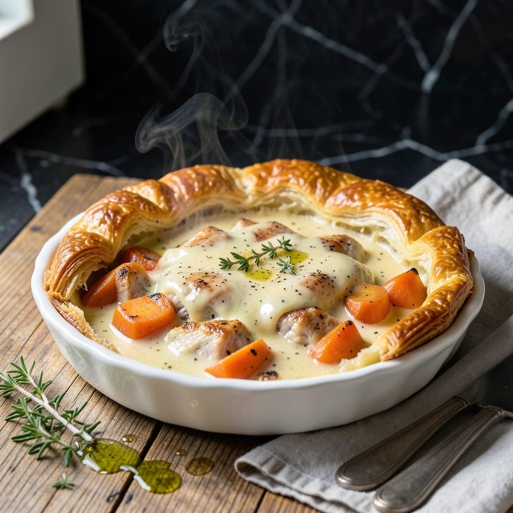 Hearty Chicken Pot Pie Recipe: Flaky Crust Over Herb-Infused Savory Filling