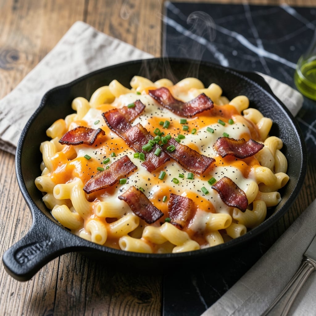 Mac and Cheese With Bacon Crock Pot Recipe: Smoky Cheese Pull in Every Bite