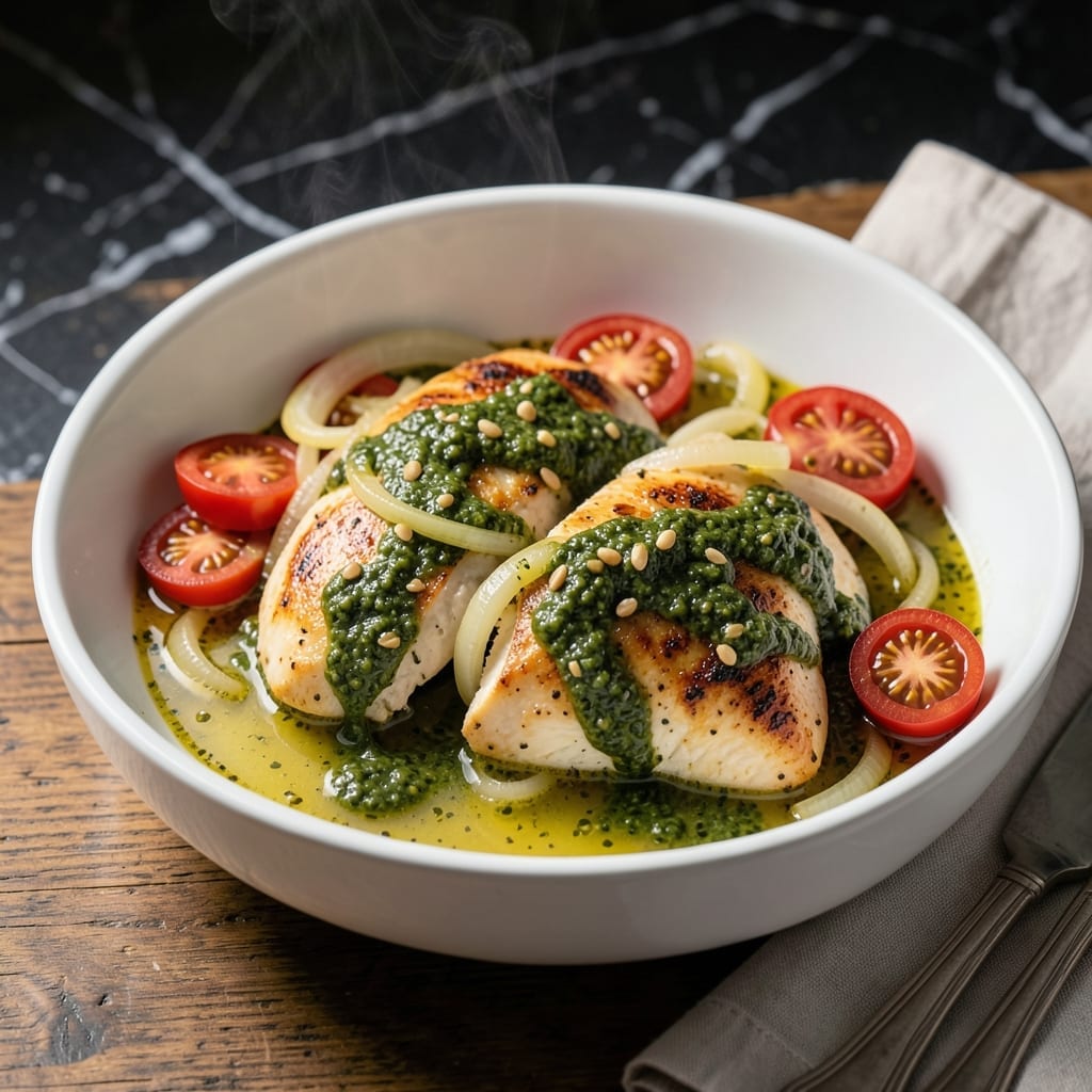 Pesto Chicken Crock Pot Recipe: Basil-Kissed Hands-Off Dinner