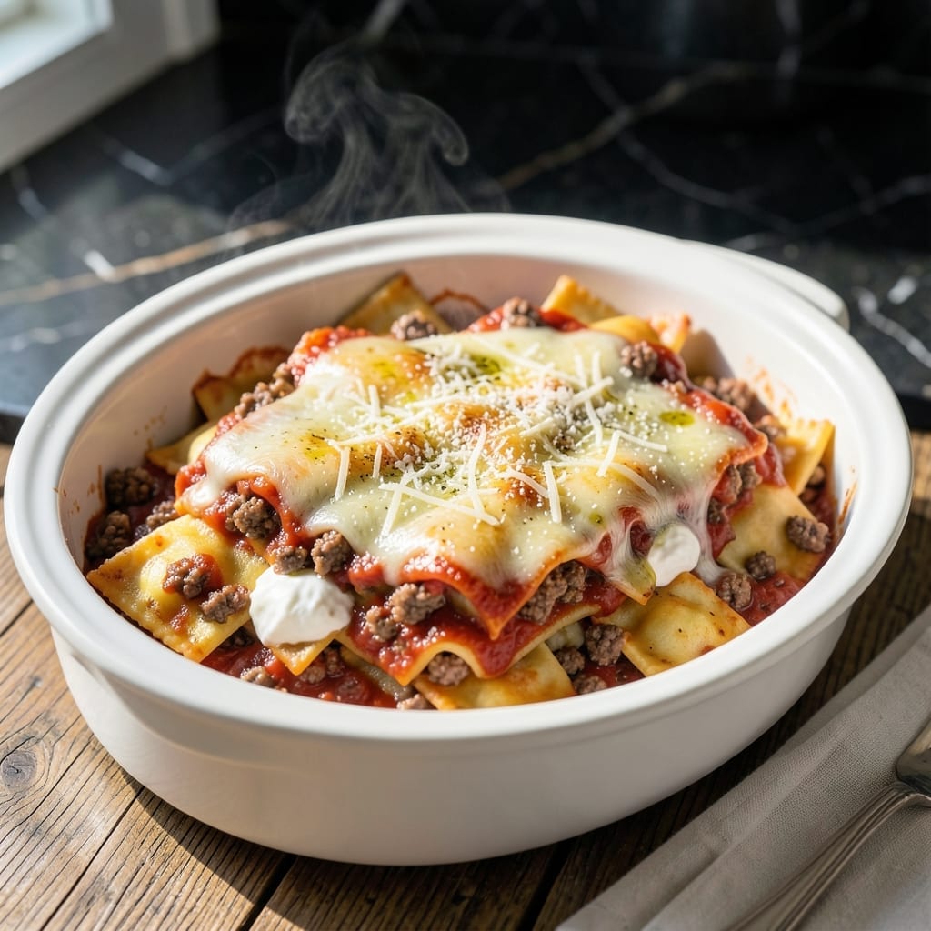 Lasagna Crock Pot Recipe With Ravioli: No-Boil Layers of Cheesy Goodness