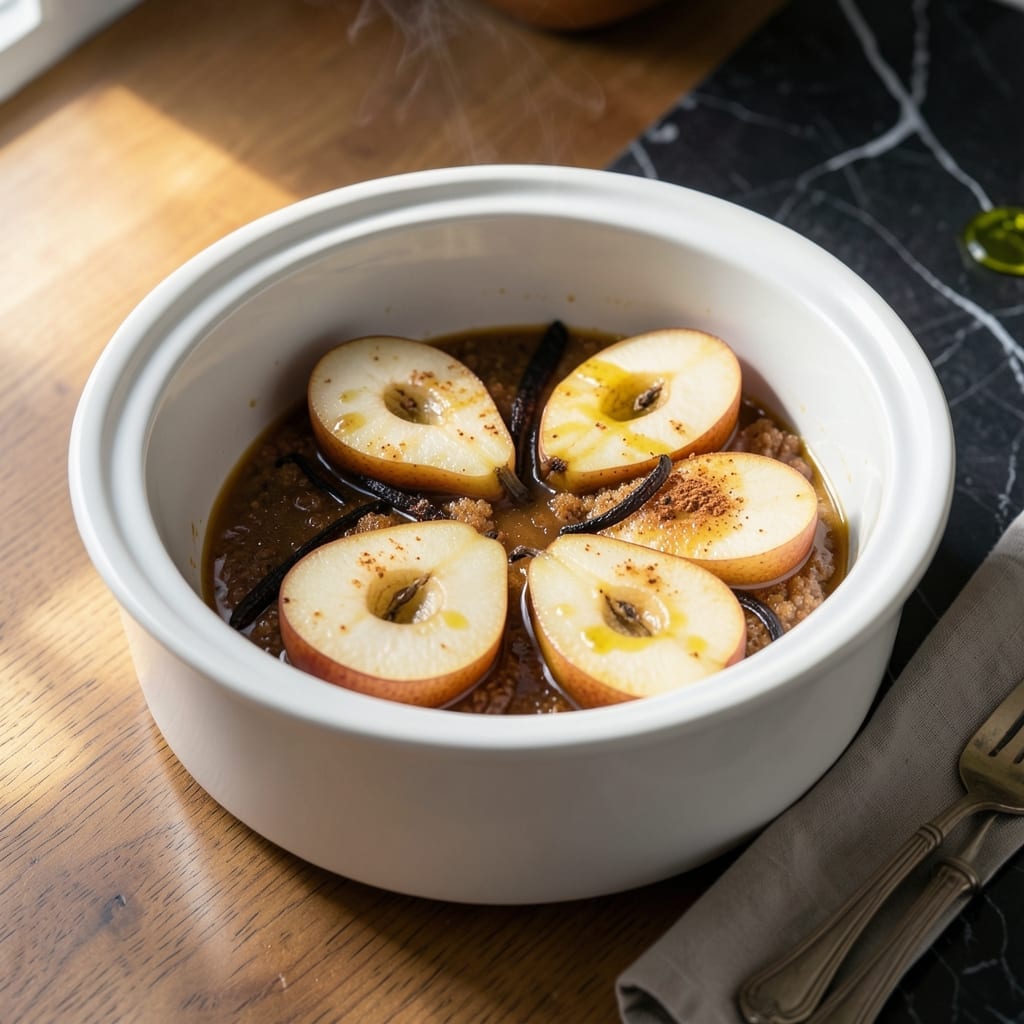 Crock Pot Pears Recipe: Spiced Cinnamon Caramel Delight