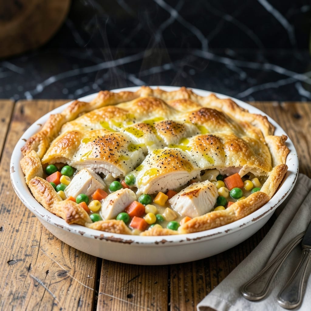 Bisquick Topped Chicken Pot Pie Recipe: Golden Biscuit Crown Over Herb-Rich Filling