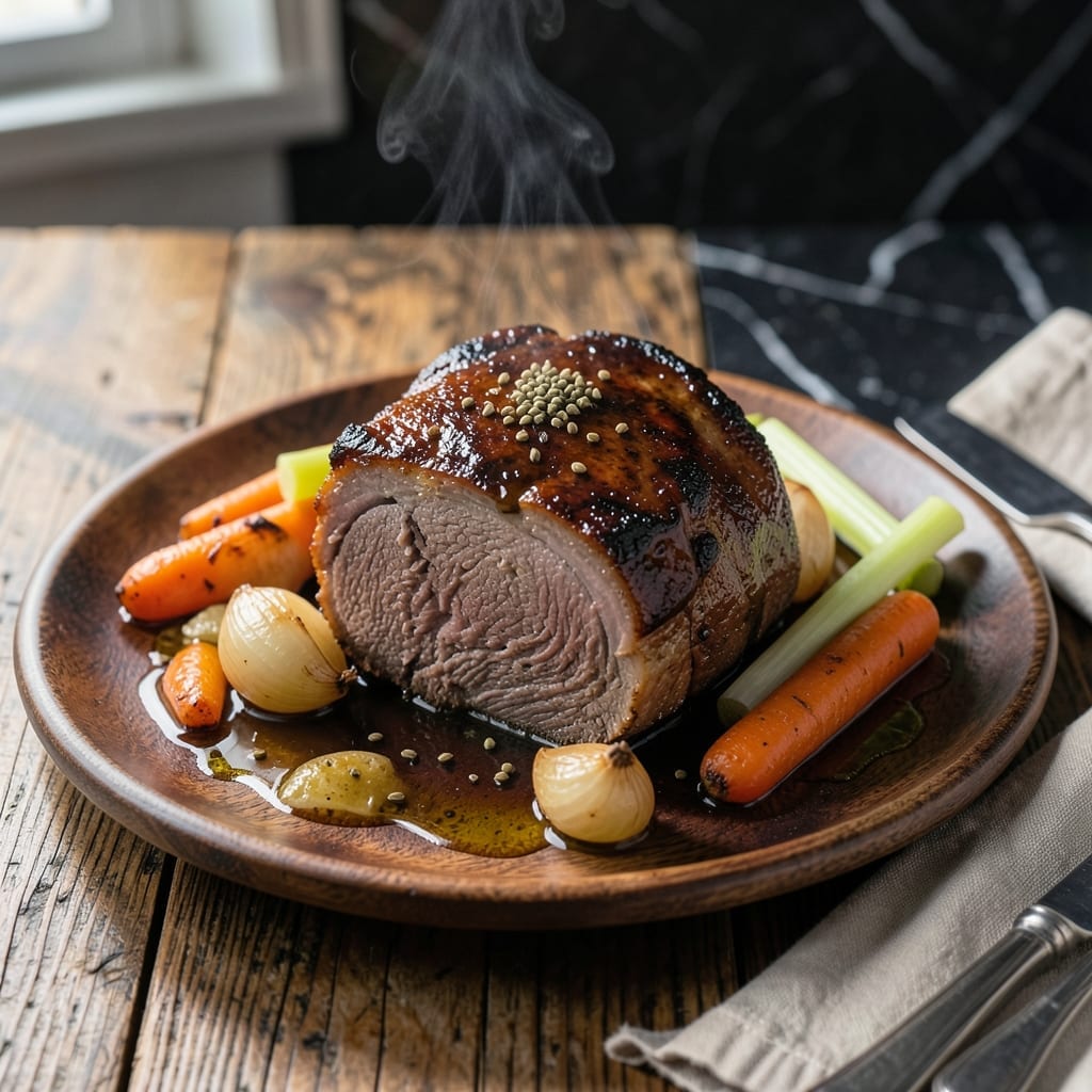 Bavarian Pot Roast Recipe: Beer-Braised Beef With Caraway and Juniper Bavarian Pot Roast Recipe: Beer-Braised Beef With Caraway and Juniper