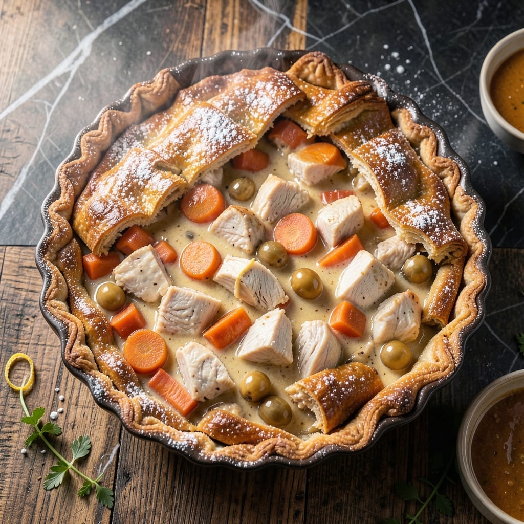 Dan O's Chicken Pot Pie Recipe: Flaky Crust Hugging Herbed Filling