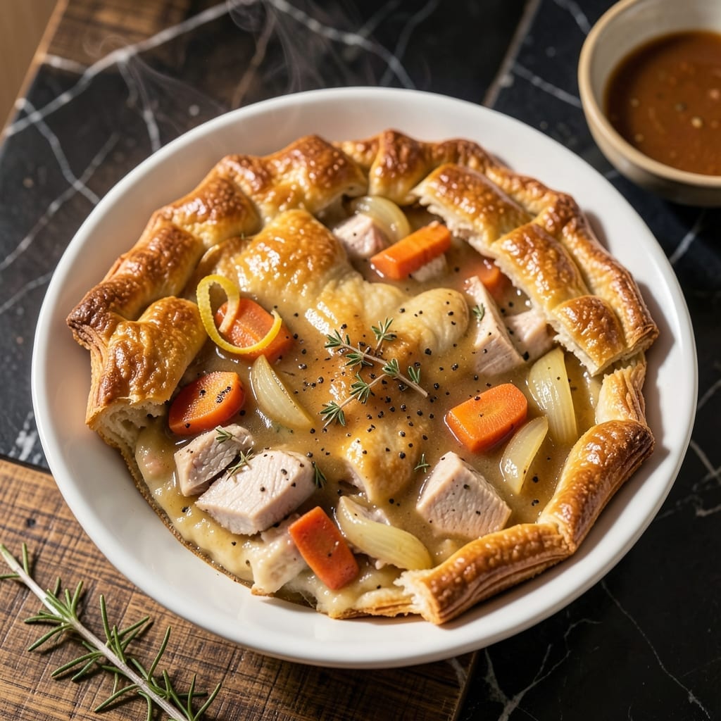 Slippery Turkey Pot Pie Recipe: Rich Gravy Under Flaky Layers Slippery Turkey Pot Pie Recipe: Rich Gravy Under Flaky Layers