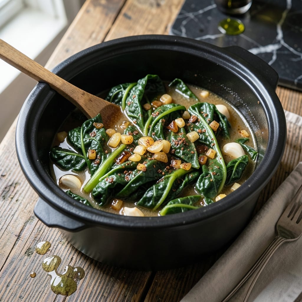 Greens in Crock Pot Recipe: Hands-Free Southern-Style Comfort Greens in Crock Pot Recipe: Hands-Free Southern-Style Comfort