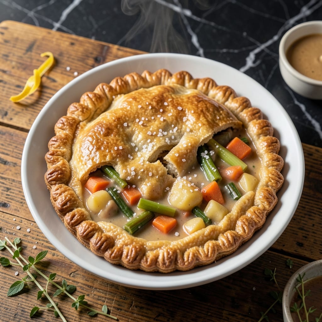 Non Dairy Pot Pie Recipe: Flaky Crust With Plant-Based Savory Filling