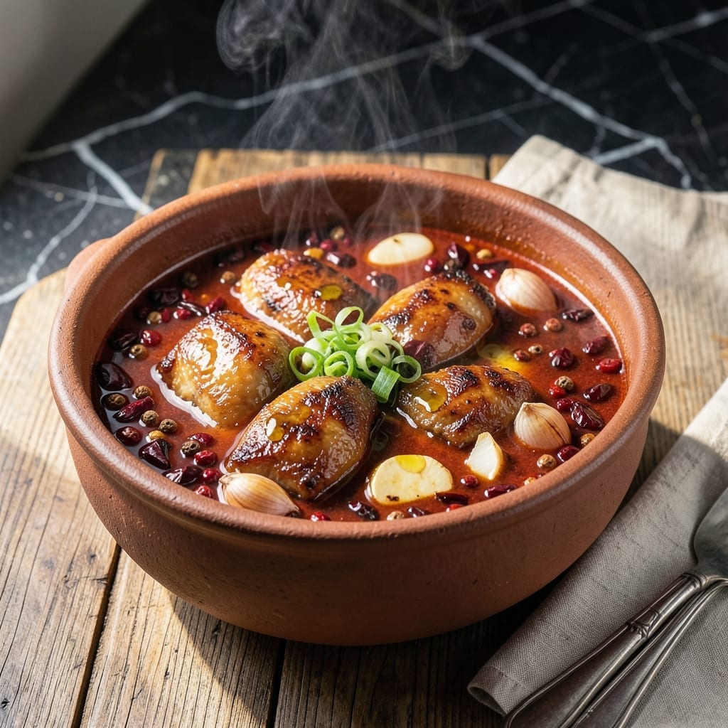 Spicy Chicken Hot Pot Recipe: Bubbling Broth With Bold Sichuan Heat Spicy Chicken Hot Pot Recipe: Bubbling Broth With Bold Sichuan Heat