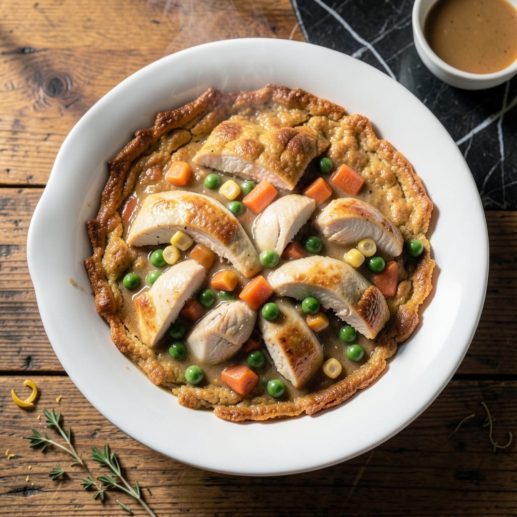 Non Traditional Chicken Pot Pie Recipe: Bisquick Crust With Creamy Herb Filling