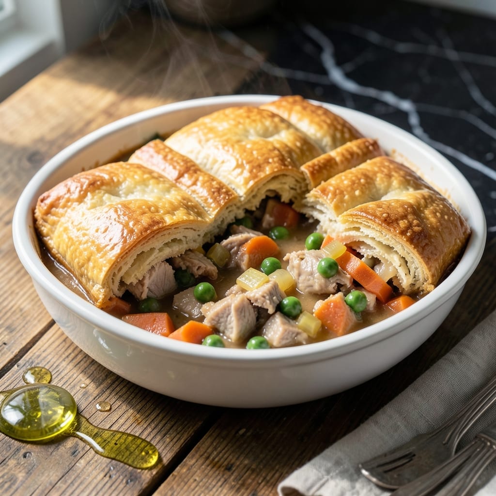 Biscuit Topped Turkey Pot Pie Recipe: Golden Crust Over Savory Herb Filling