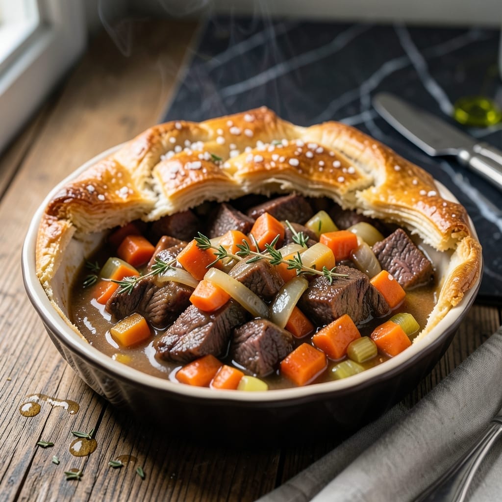 Prime Rib Pot Pie Recipe: Flaky Crust Over Luxurious Beef Filling