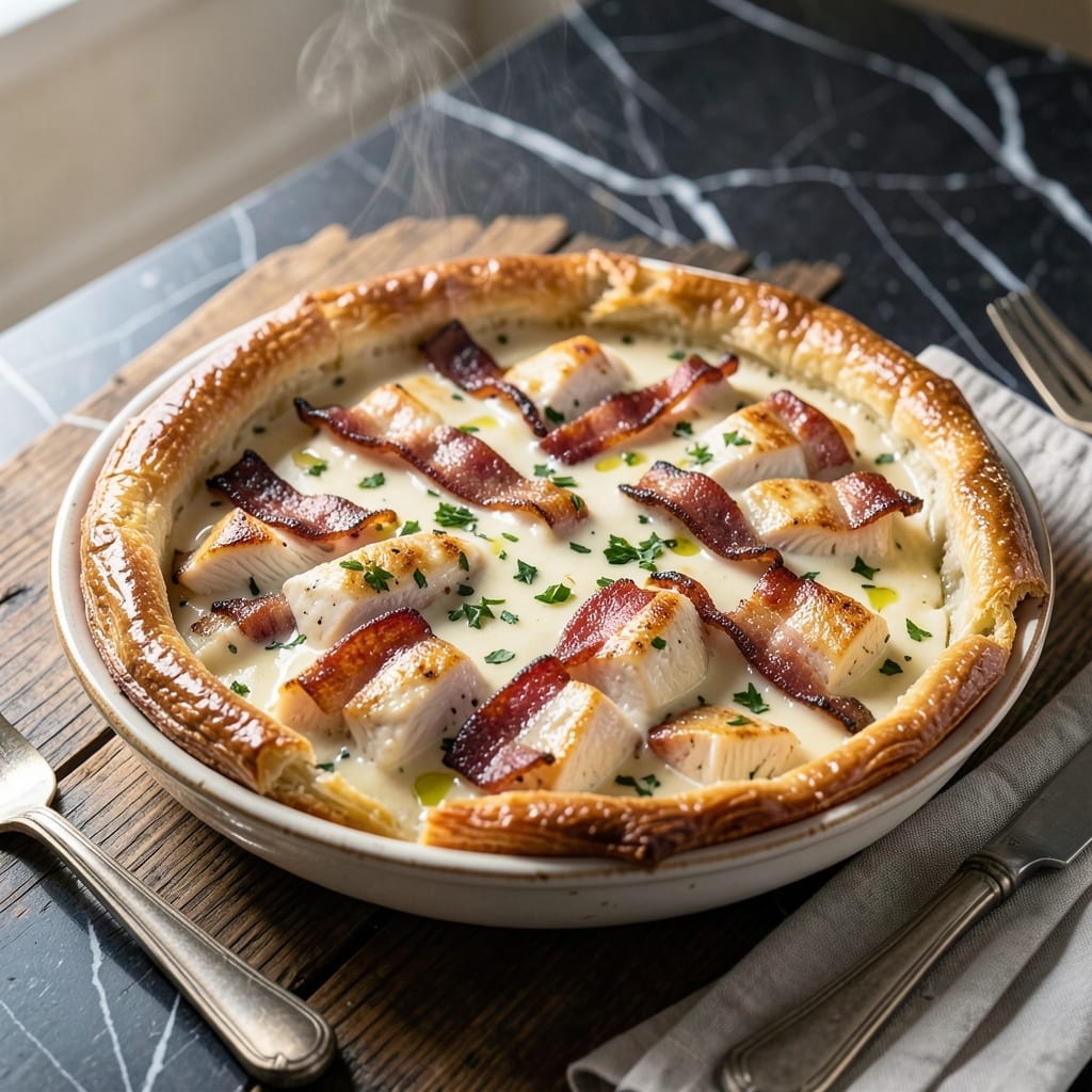 Chicken Bacon Ranch Pot Pie Recipe: Flaky Crust Over Creamy Comfort Chicken Bacon Ranch Pot Pie Recipe: Flaky Crust Over Creamy Comfort