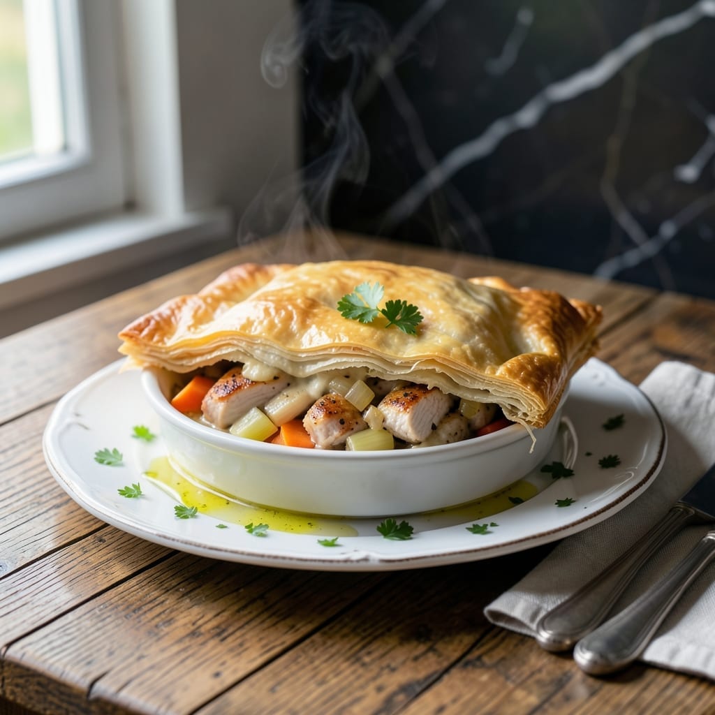 Phyllo Chicken Pot Pie Recipe: Crispy Layers Over Savory Filling Phyllo Chicken Pot Pie Recipe: Crispy Layers Over Savory Filling